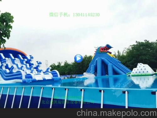儿童支架水池成人儿童水上乐园滑梯大鲨鱼充气水池游泳池游乐设备图片