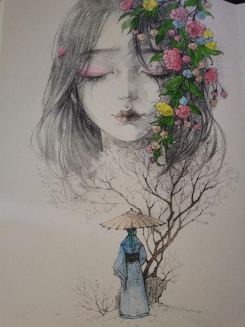 古戈力 — 《间花寻影》_填色_手绘_文化_绘画