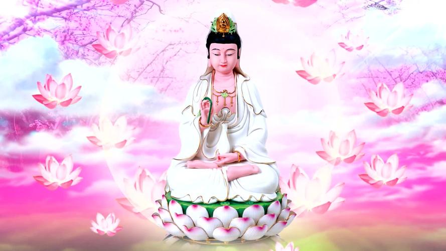 观音菩萨_莲花菩萨_1920x1080_高清视频素材下载(编号