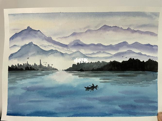 水彩103 朦胧山水_水彩画_山水画_水彩_文化_绘画