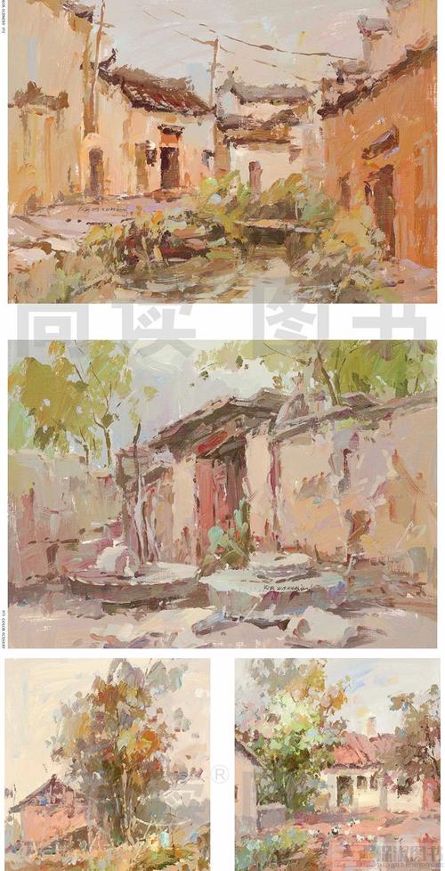 水粉画色彩基础知识色稿色调冷暖调练习大师色彩风景场景范画临摹写生