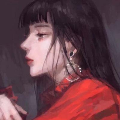 动漫女头高冷红唇霸气 超拽好看韩系御姐范头像