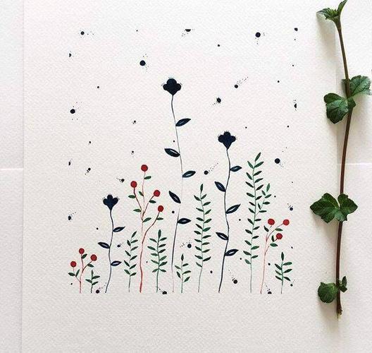 小清新水彩手绘,唯美简约的花卉插画,色彩柔和超漂亮