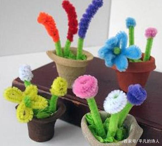 毛绒铁丝手工制作花卉工艺品