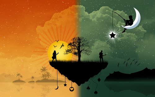 "一半白天,一半黑夜",这是一种意境,一种感觉,一种情怀!