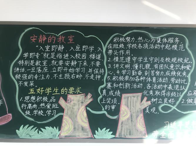 "三静""五好"教育正当时 世纪五年级黑板报大展示