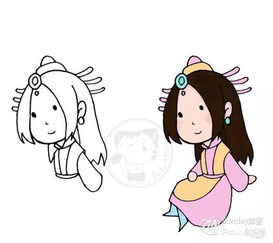 简笔画|穿越古代做公主!