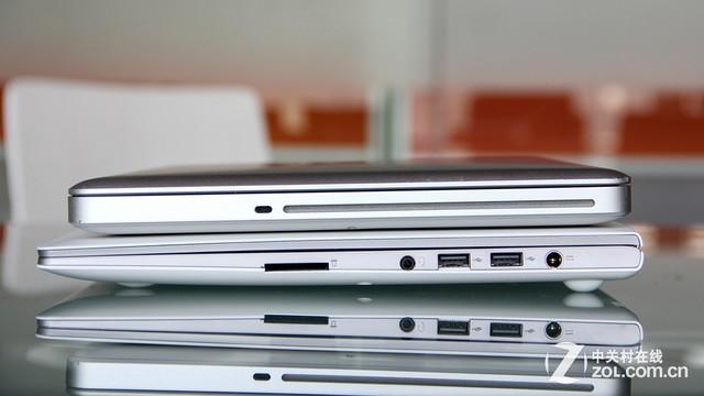 右侧接口&nbsp;小新&nbsp;出色版(下)&nbsp;vs&nbsp;macbook&nbsp;pro