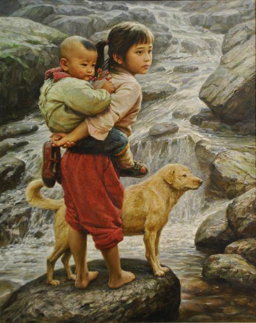 李自健油画作品欣赏:童年篇