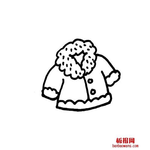 棉衣简笔画儿童棉衣的画法穿着类