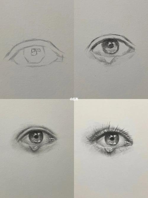 一看就会——素描眼睛绘画步骤_绘画_素描_眼部_高光