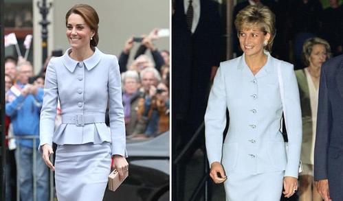 凯特王妃用相似穿搭向戴安娜王妃致敬,威廉王子才是造型师?