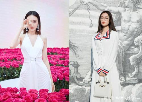 王鸥素颜跟红唇倪妮同框比美,穿基础款的t恤与衬衫,美