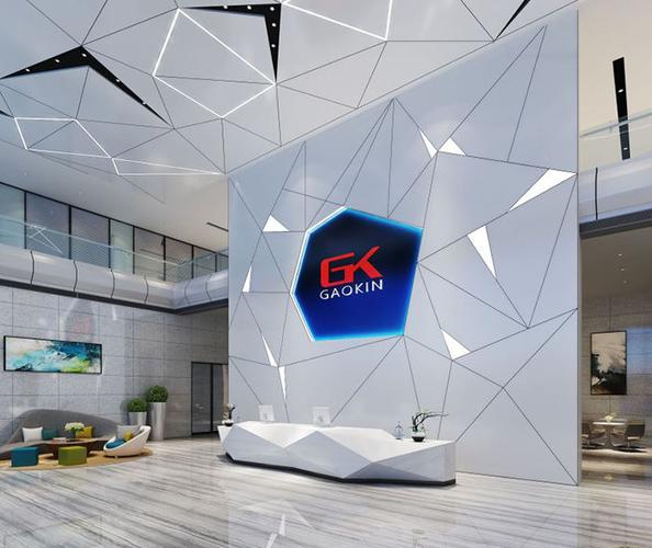 办公室前台装修效果图办公室大厅接待处设计图片