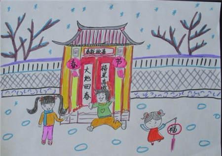 关于春节的儿童画