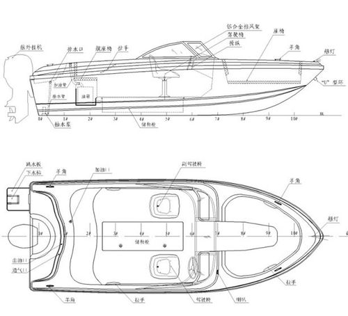 js-180休闲娱乐旅游快艇二维图