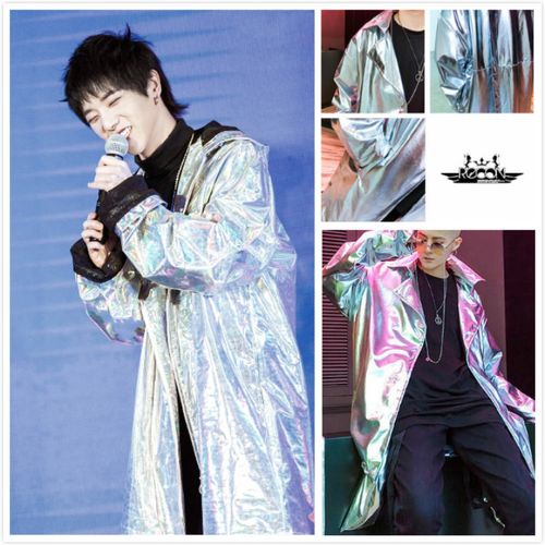 明日之子华晨宇鸟巢演唱会同款衣服夜店潮男中长款风衣外套舞台服