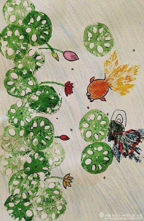 小托班美术活动—《蔬菜拓印画》