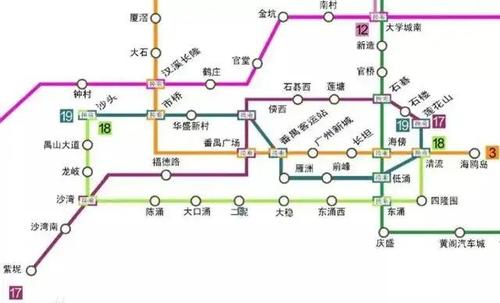 规划地铁17号线途径沙湾番禺广场石碁莲花山石楼