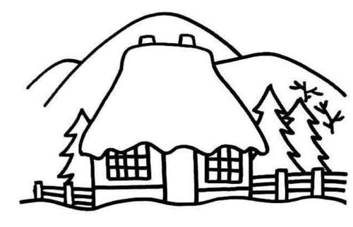 山中小屋简笔画
