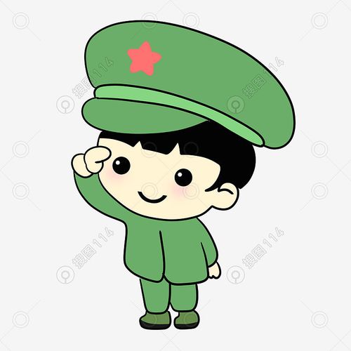 可爱手绘卡通敬礼小人图片