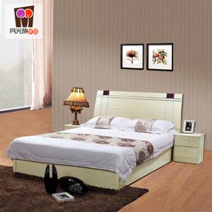 三皇冠 环保 实木颗粒板 免漆板 1.2 1.5 1.8米 双人板式床a-11