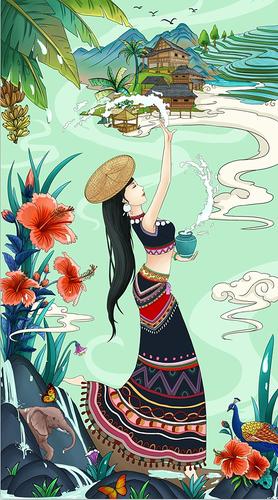 傣族少女|插画|商业插画|幻手 - 原创作品 - 站酷