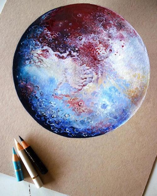 她酷爱画星球,超梦幻的画风简直美炸!