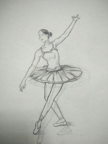 其它 速写日常~ 写美篇 临摹德加的芭蕾舞女,同学说我画出了一种蹦迪