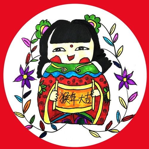 年画图片儿童画年画图片儿童画简单鼠年年画图片儿童画简单