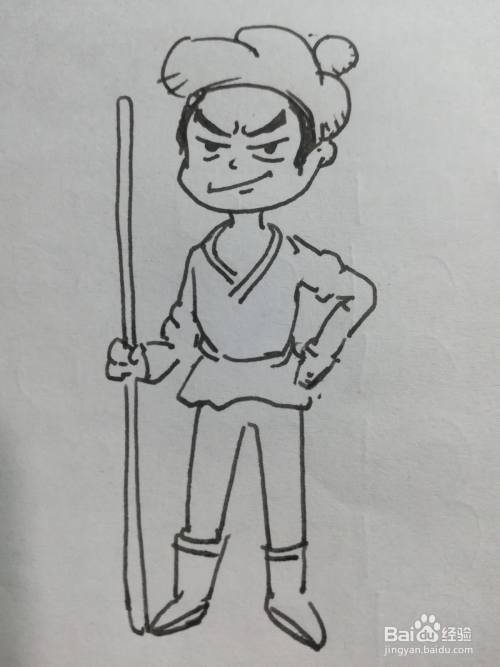 怎么画卡通武松简笔画