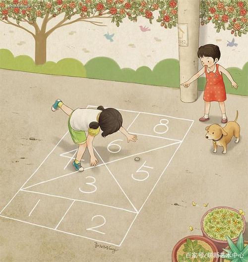 手绘插画欣赏|用手绘的方式记录美好的童年回忆,画面