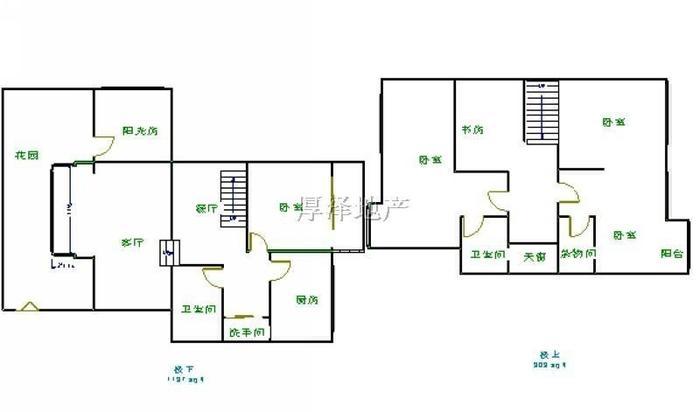 成都4室2厅2卫235㎡-浣花溪山庄(别墅)户型图-买房大师