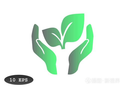 发芽在手中的环境保护标志