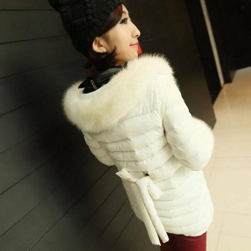 whose clothes毛毛肩饰袖口装饰保暖羽绒棉服女外套ili-a3 白色 l