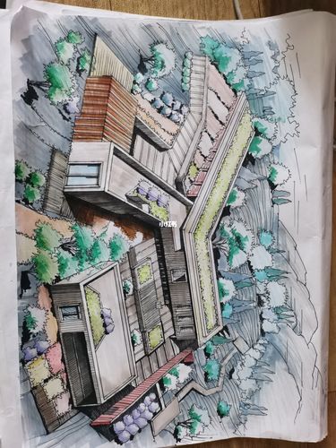 景观建筑手绘上色_建筑_上色_手绘_绘画_文化_绘画