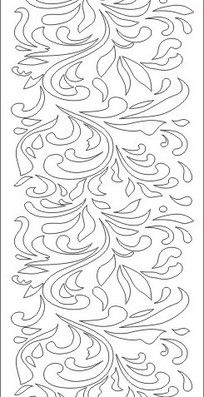 植物叶子构成的图案线描图