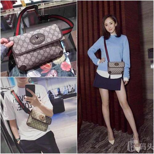 【英国比斯特】gucci古驰腰包 杨幂同款女包 双g纹胸包腰包虎头包