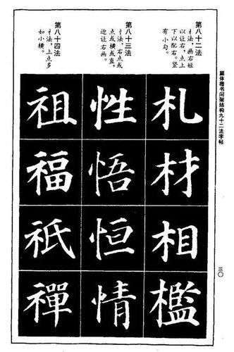 颜真卿楷书《间架结构92法》