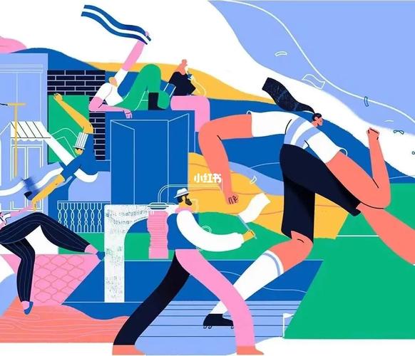 运动类插画不限于某种风格,有人运用场景来烘托赛事的氛围,有人运用