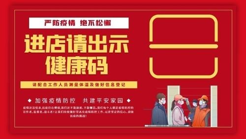 进店出示健康码防疫宣传图片