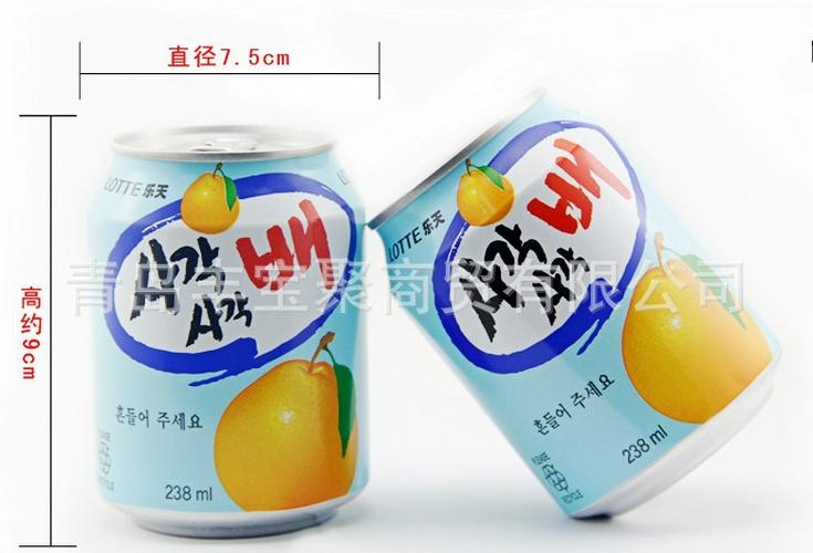 韩国进口饮料 乐天lotte梨汁饮料238ml x12罐 .