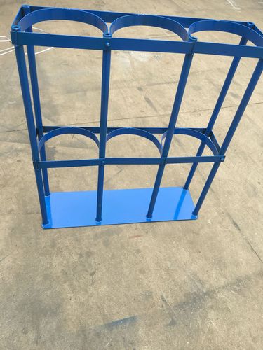 热卖实验室气瓶架单双钢瓶固定架氧气乙炔氮气瓶放置架移动带轮钢瓶架