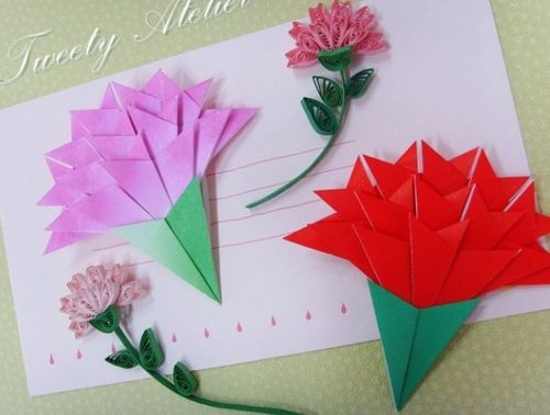 母亲节简单康乃馨纸花的简单制作图解教程