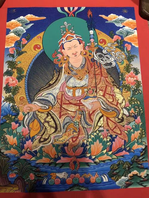 【莲花生大师唐卡】莲花生大师尊称:咕汝仁波切,是藏传佛教的开创者和
