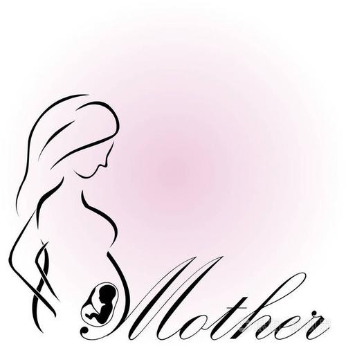 怀孕的母亲与婴儿在子宫内-快乐母亲节给妈妈要插画-正版商用图片00l