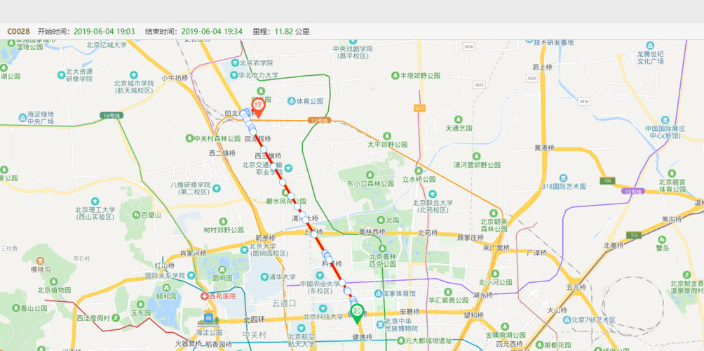 图例:"剧易拍"派车管理中显示车辆行驶轨迹