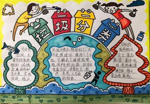 图画不乱丢垃圾手抄报 垃圾分类手抄报