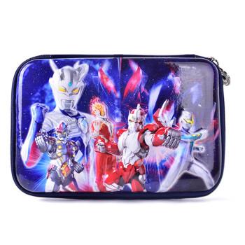奥特曼3d大容量耐摔笔袋文具盒学生笔盒男 赛罗奥特曼宝蓝(大号)