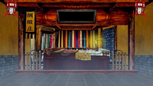 古代布店绸缎庄夜景晚上-可加字_1920x1080_高清视频